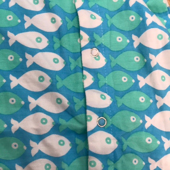 KicKee Pants blue and Green Fish Print Sleeper NWT - Picture 6 of 6